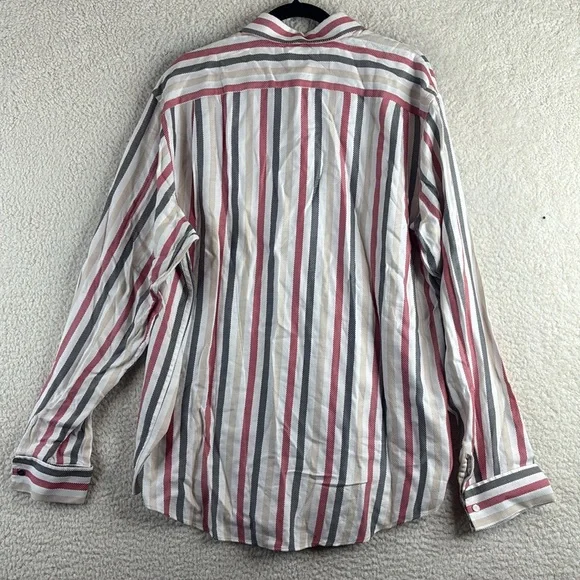 NWT Michael Kors Mens White Striped 100% Cotton Long Sleeve Button Shirt L LARGE - Picture 8 of 14